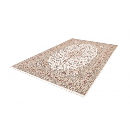 Tappeto Kashan Persia bianco marrone 200x303