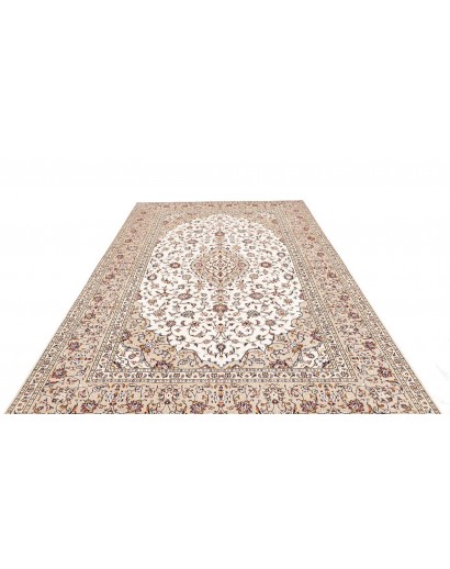 Tappeto Kashan Persia bianco marrone 200x303