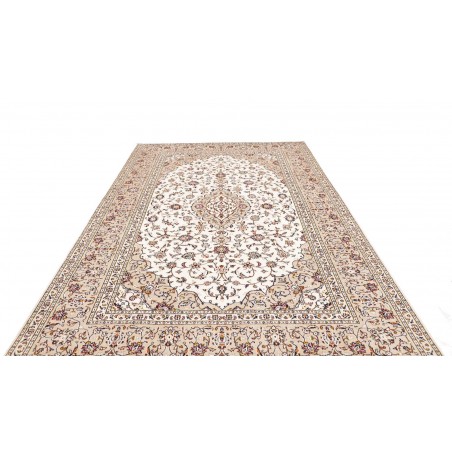 Tappeto Kashan Persia bianco marrone 200x303