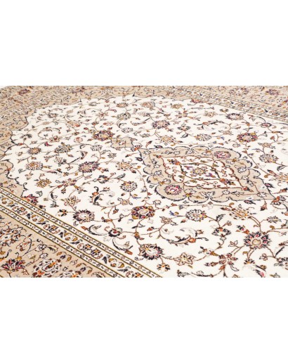 Tappeto Kashan Persia bianco marrone 200x303
