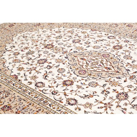 Tappeto Kashan Persia bianco marrone 200x303