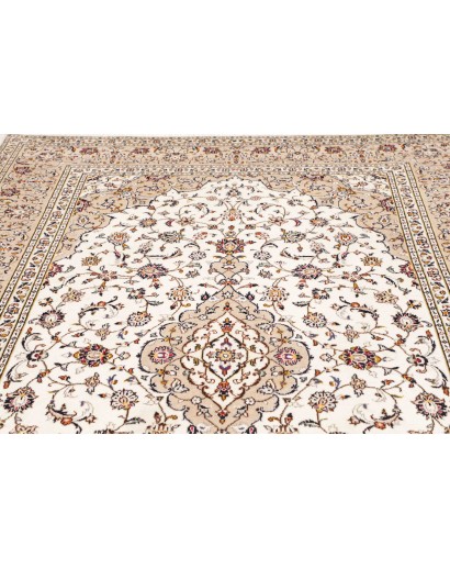 Tappeto Kashan Persia bianco marrone 200x303