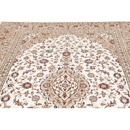 Tappeto Kashan Persia bianco marrone 200x303