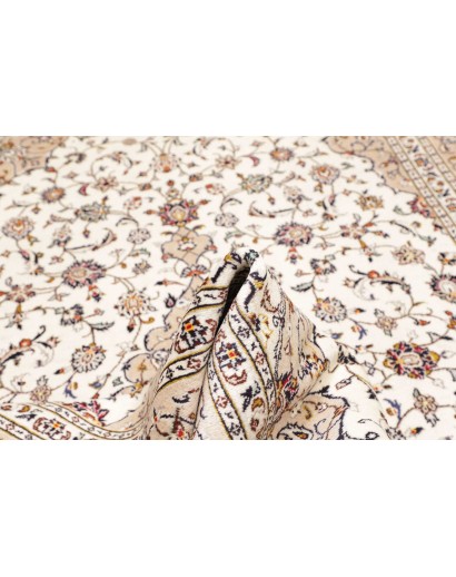 Tappeto Kashan Persia bianco marrone 200x303