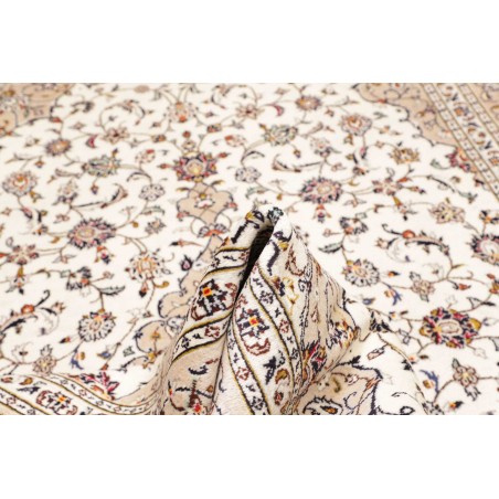 Tappeto Kashan Persia bianco marrone 200x303