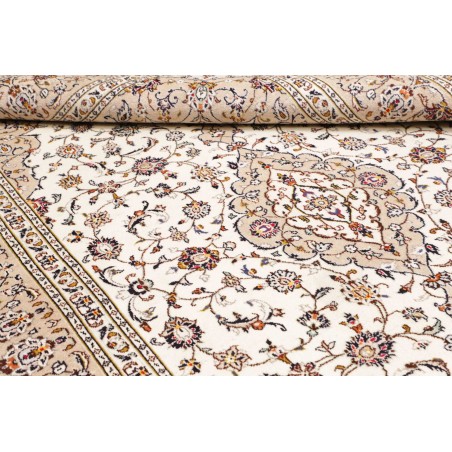 Tappeto Kashan Persia bianco marrone 200x303