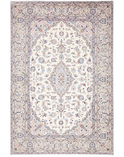 Tappeto Kashan Persia bianco marrone 198x300