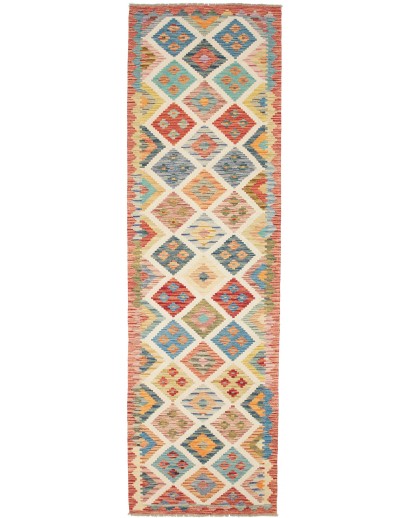 Tappeto Kilim Afghanistan marrone azzurro 85x292