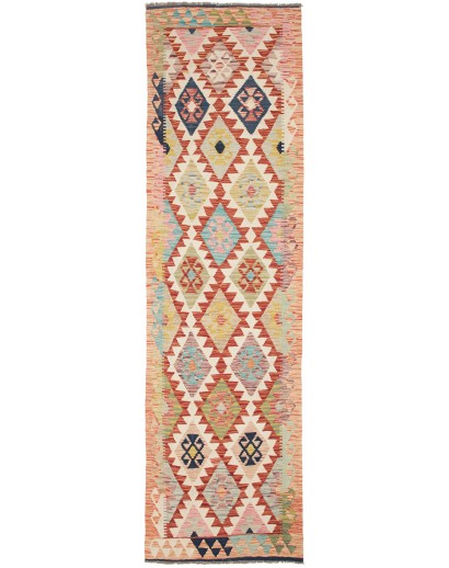 Tappeto Kilim Afghanistan marrone giallo 82x305