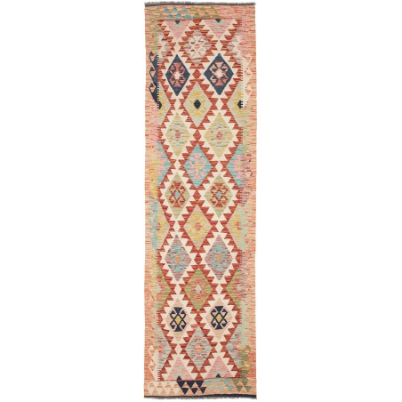 Tappeto Kilim Afghanistan marrone giallo 82x305