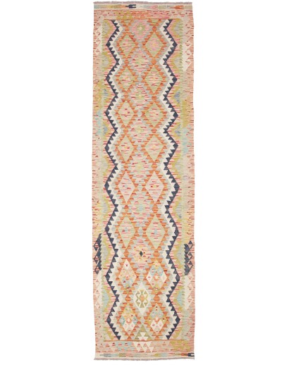 Tappeto Kilim Afghanistan beige arancione 84x300