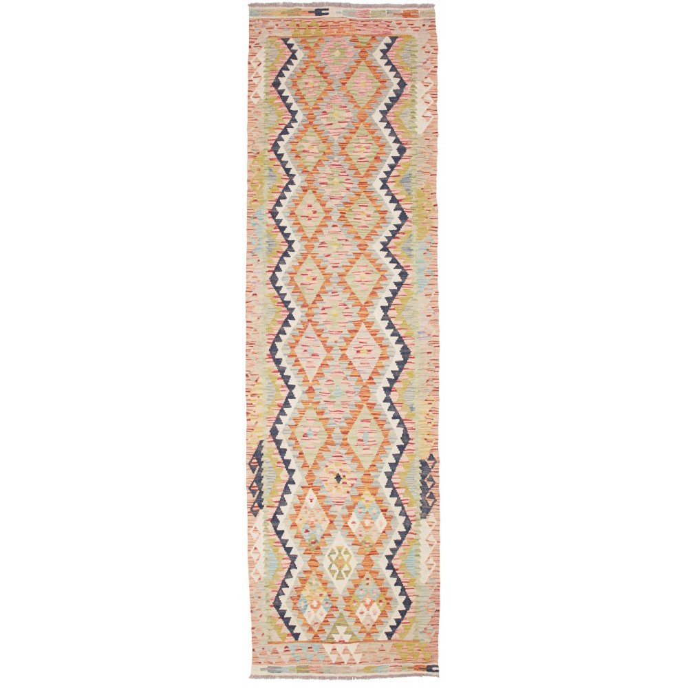 Tappeto Kilim Afghanistan beige arancione 84x300 Tappeto Kilim Afghanistan beige arancione 84x300