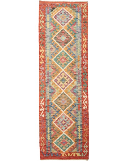 Tappeto Kilim Afghanistan marrone azzurro 81x259