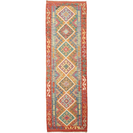 Tappeto Kilim Afghanistan marrone azzurro 81x259