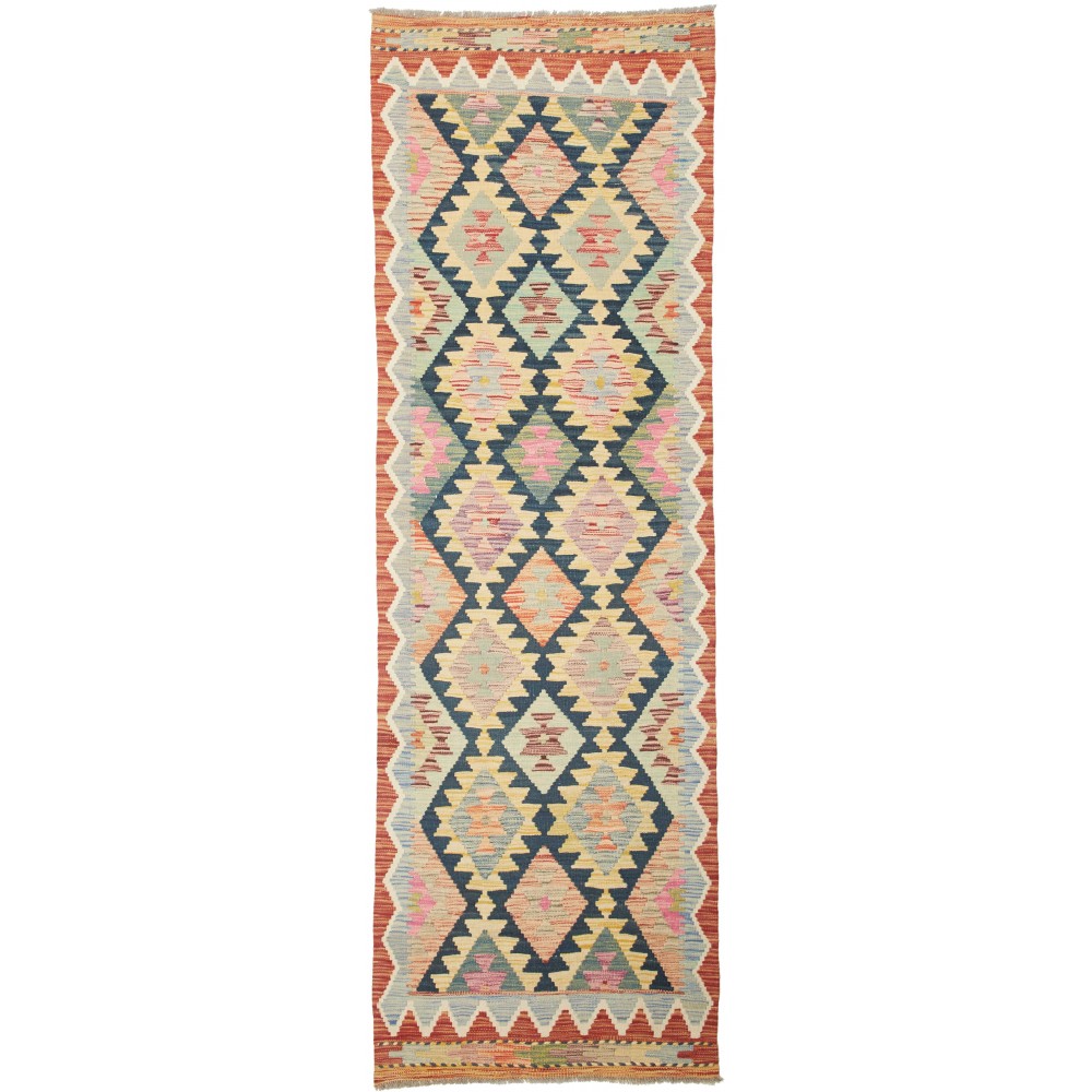 Tappeto Kilim Afghanistan marrone grigio 82x254 Tappeto Kilim Afghanistan marrone grigio 82x254