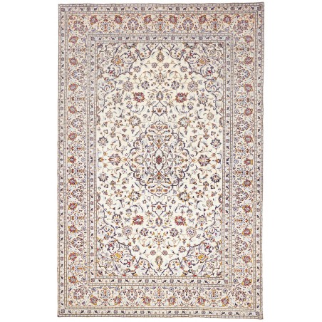 Tappeto Kashan Persia bianco marrone 196x300