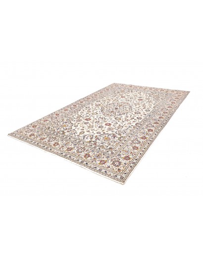 Tappeto Kashan Persia bianco marrone 196x300