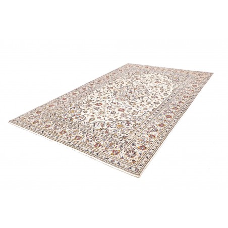 Tappeto Kashan Persia bianco marrone 196x300