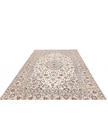 Tappeto Kashan Persia bianco marrone 196x300