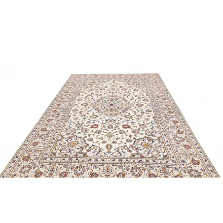 Tappeto Kashan Persia bianco marrone 196x300