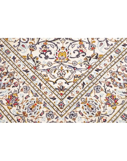 Tappeto Kashan Persia bianco marrone 196x300