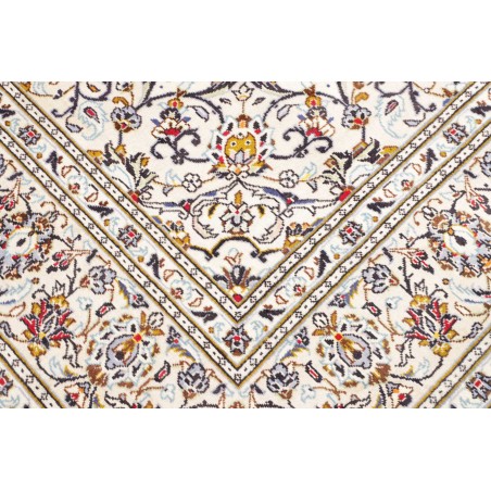 Tappeto Kashan Persia bianco marrone 196x300