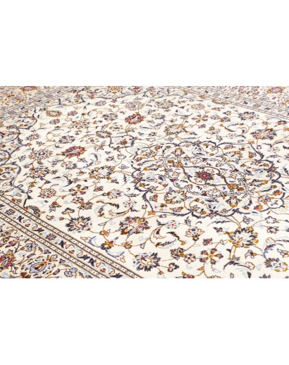 Tappeto Kashan Persia bianco marrone 196x300