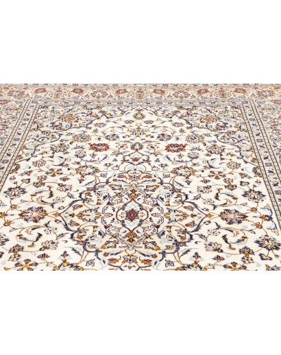 Tappeto Kashan Persia bianco marrone 196x300