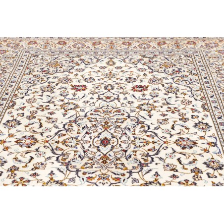 Tappeto Kashan Persia bianco marrone 196x300