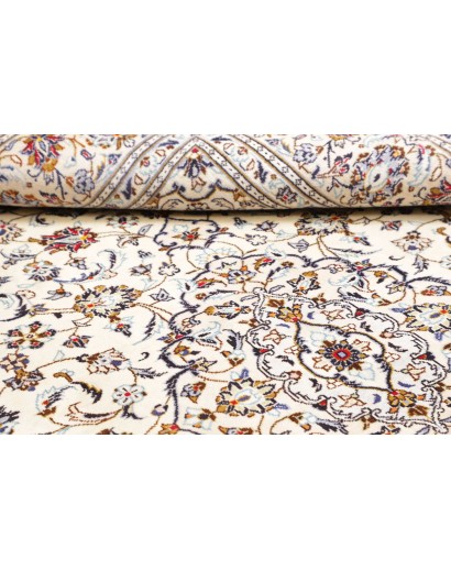 Tappeto Kashan Persia bianco marrone 196x300