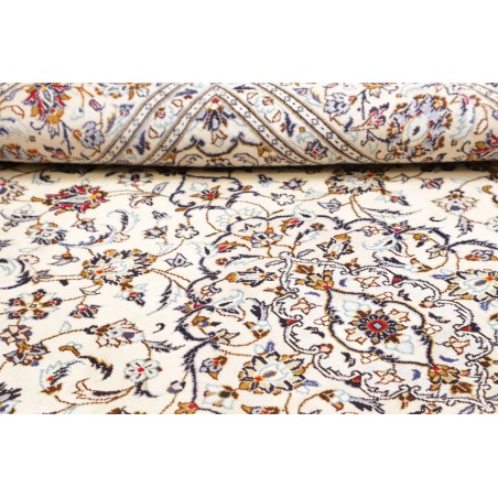 Tappeto Kashan Persia bianco marrone 196x300