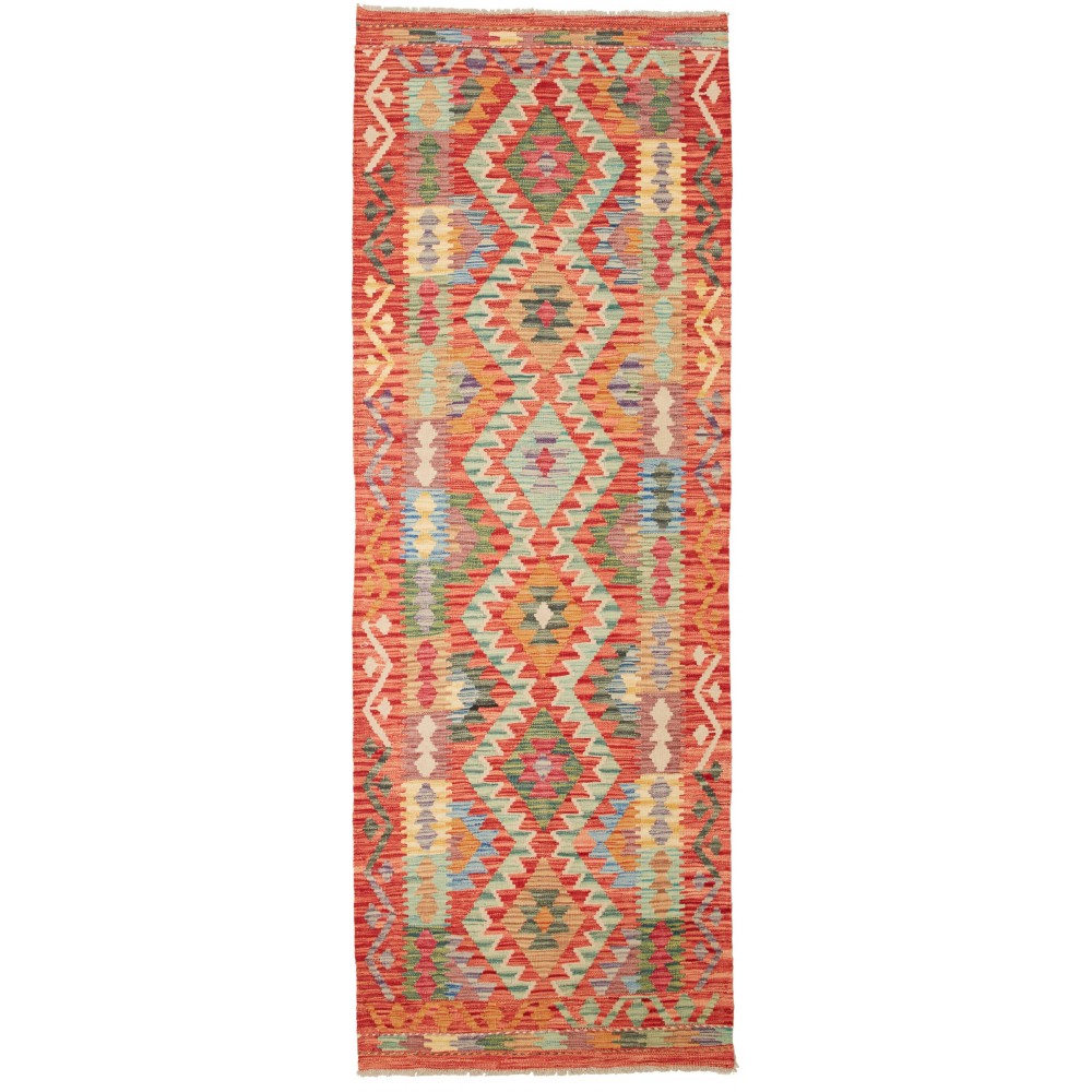 Tappeto Kilim Afghanistan marrone arancione 84x245 Tappeto Kilim Afghanistan marrone arancione 84x245
