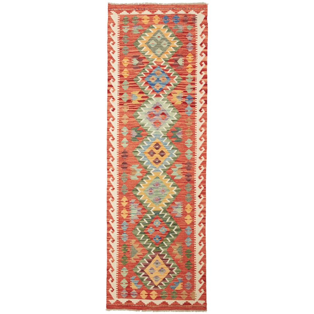 Tappeto Kilim Afghanistan marrone arancione 75x241 Tappeto Kilim Afghanistan marrone arancione 75x241