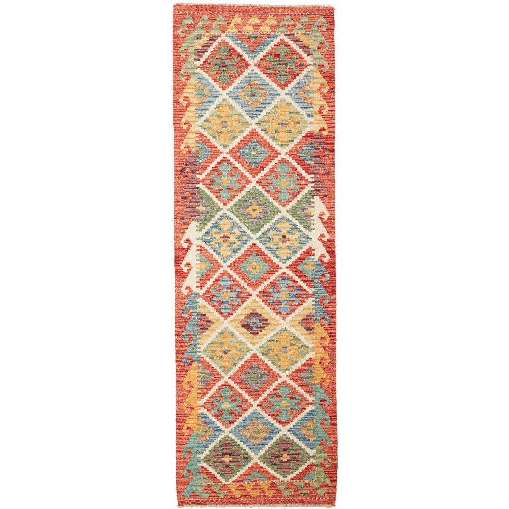 Tappeto Kilim Afghanistan marrone arancione 79x242 Tappeto Kilim Afghanistan marrone arancione 79x242