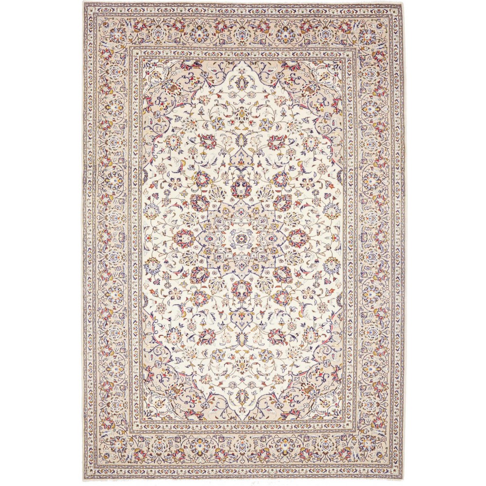 Tappeto Kashan Persia bianco marrone 200x300