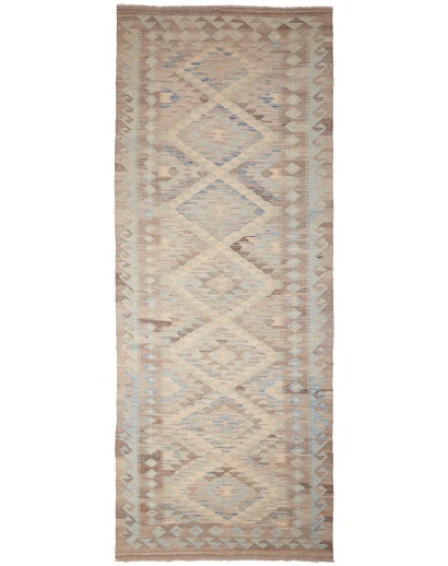 Tappeto Kilim Afghanistan azzurro marrone 148x391