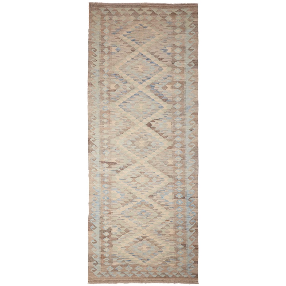 Tappeto Kilim Afghanistan azzurro marrone 148x391