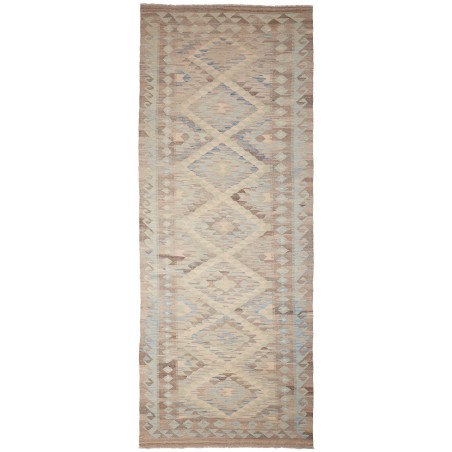 Tappeto Kilim Afghanistan azzurro marrone 148x391