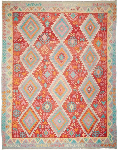 Tappeto Kilim Afghanistan marrone blu 303x392
