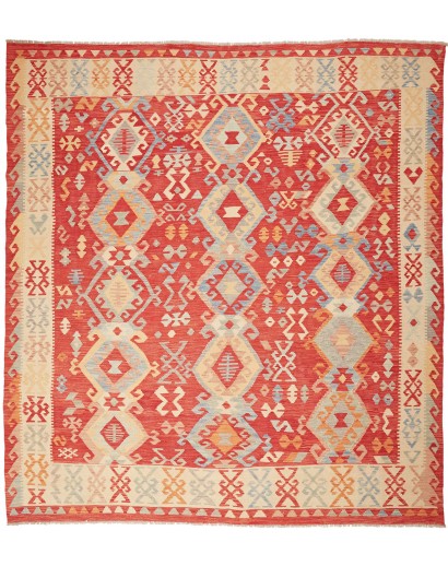 Tappeto Kilim Afghanistan marrone rosso 254x286