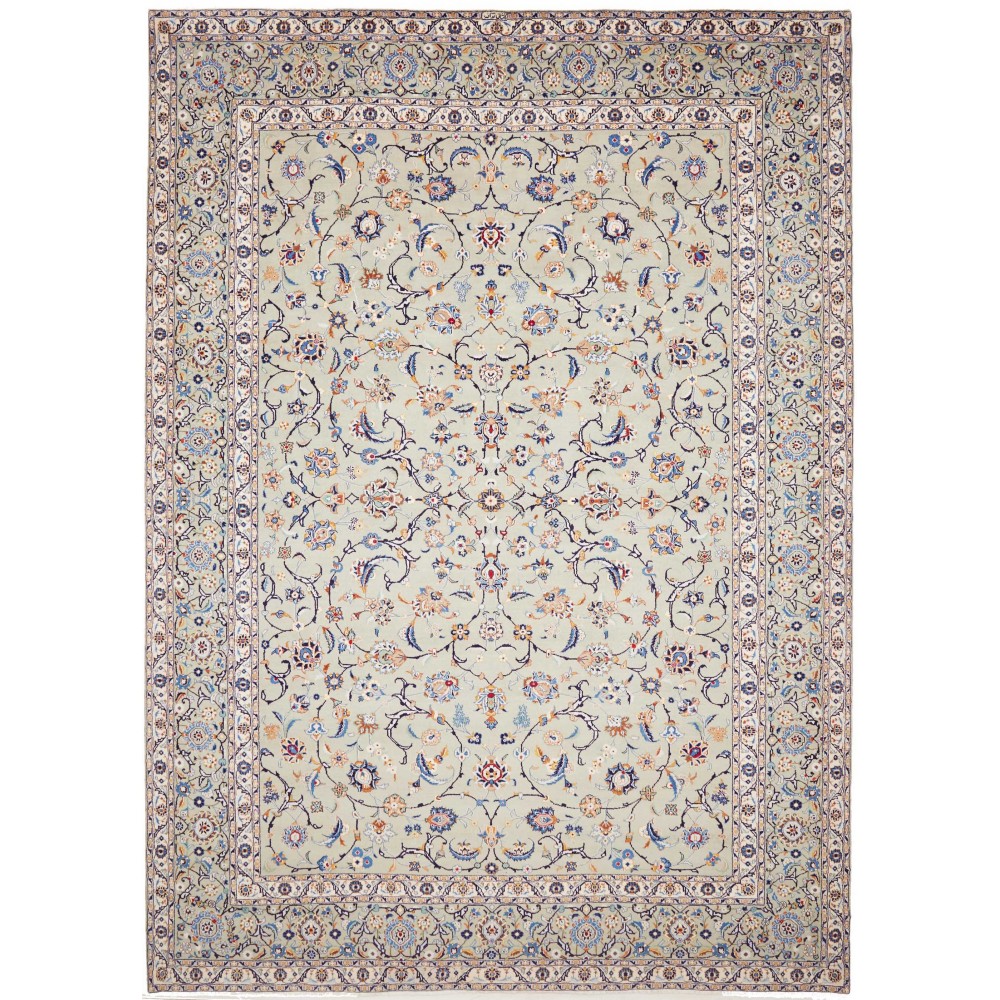 Tappeto Kashan Persia beige grigio 277x390