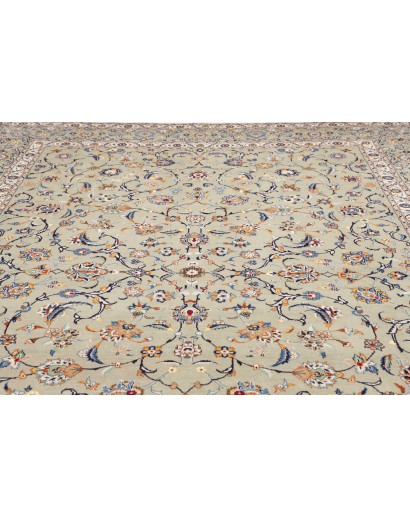 Tappeto Kashan Persia beige grigio 277x390
