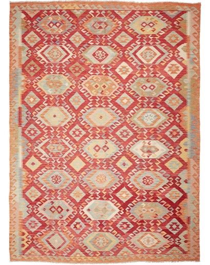 Tappeto Kilim Afghanistan marrone rosso 246x345