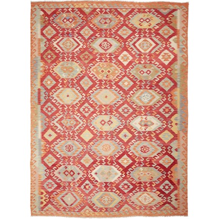 Tappeto Kilim Afghanistan marrone rosso 246x345