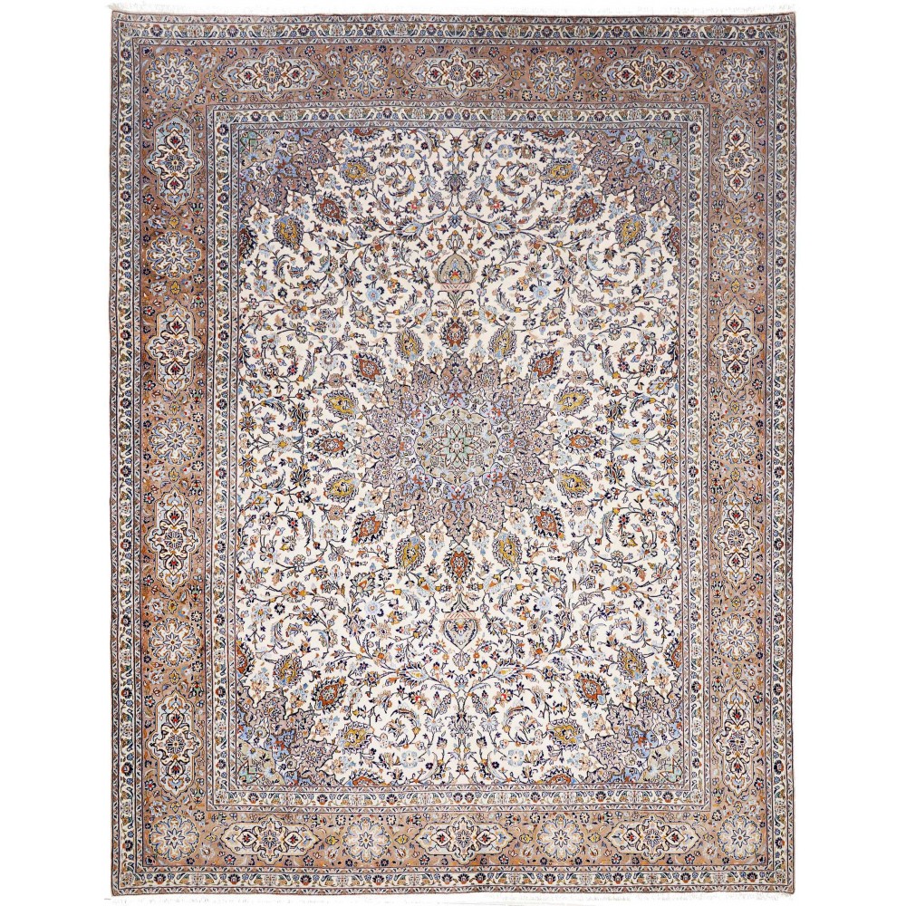 Tappeto Kashan Persia beige grigio 300x390