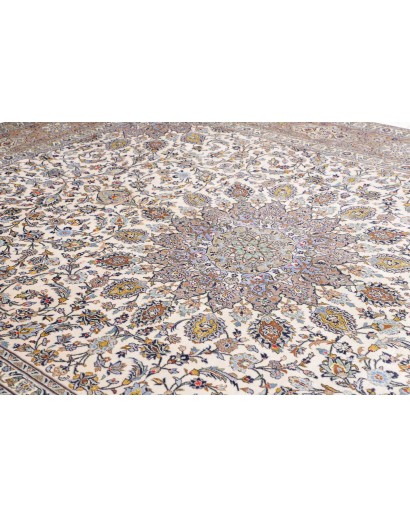 Tappeto Kashan Persia beige grigio 300x390