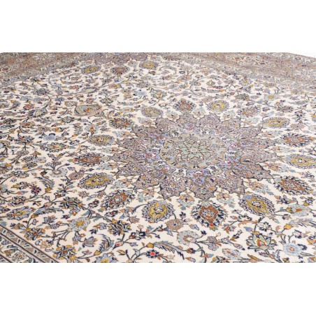 Tappeto Kashan Persia beige grigio 300x390