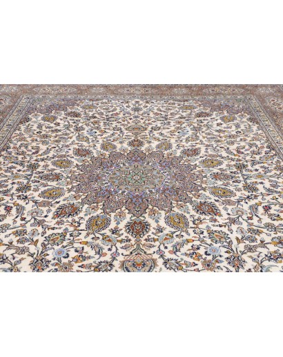 Tappeto Kashan Persia beige grigio 300x390