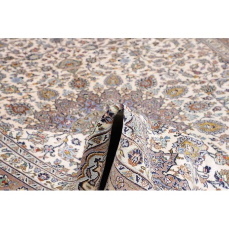 Tappeto Kashan Persia beige grigio 300x390