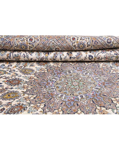 Tappeto Kashan Persia beige grigio 300x390